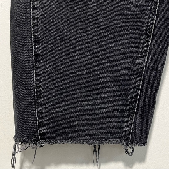 Garage Denim Ample Baggy Jeans Black Raw Hem Size 7 (28) - Picture 2 of 11